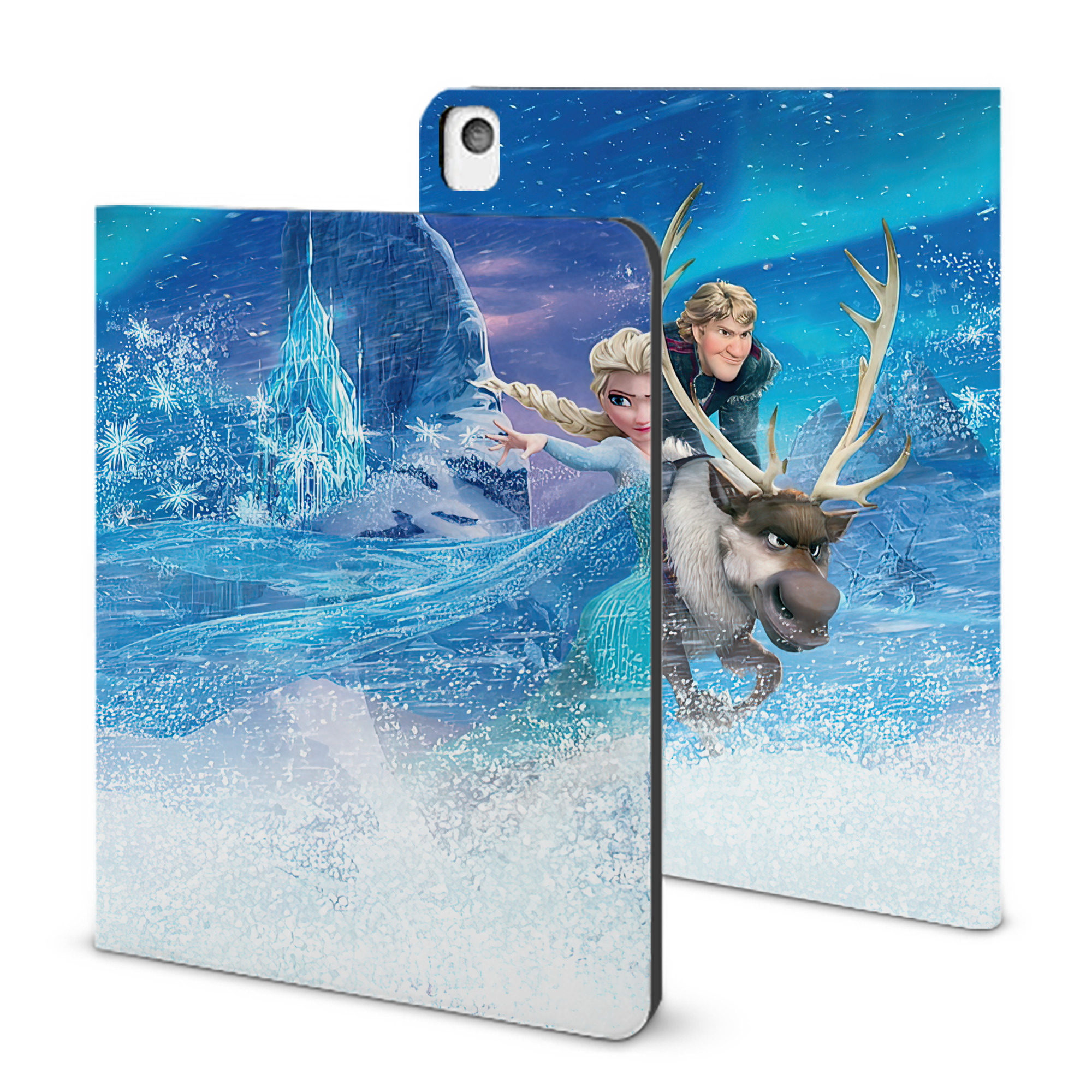 （画像用） アナと雪の女王 アンナ エルサ Frozen Anna Elsa IPadケース ペンホルダー付き ブックスタイルデザイン